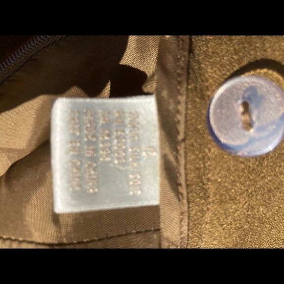 Dana  Buchman lined  with pockets straight pencil silk skirt khaki size 6 - Picture 6 of 6